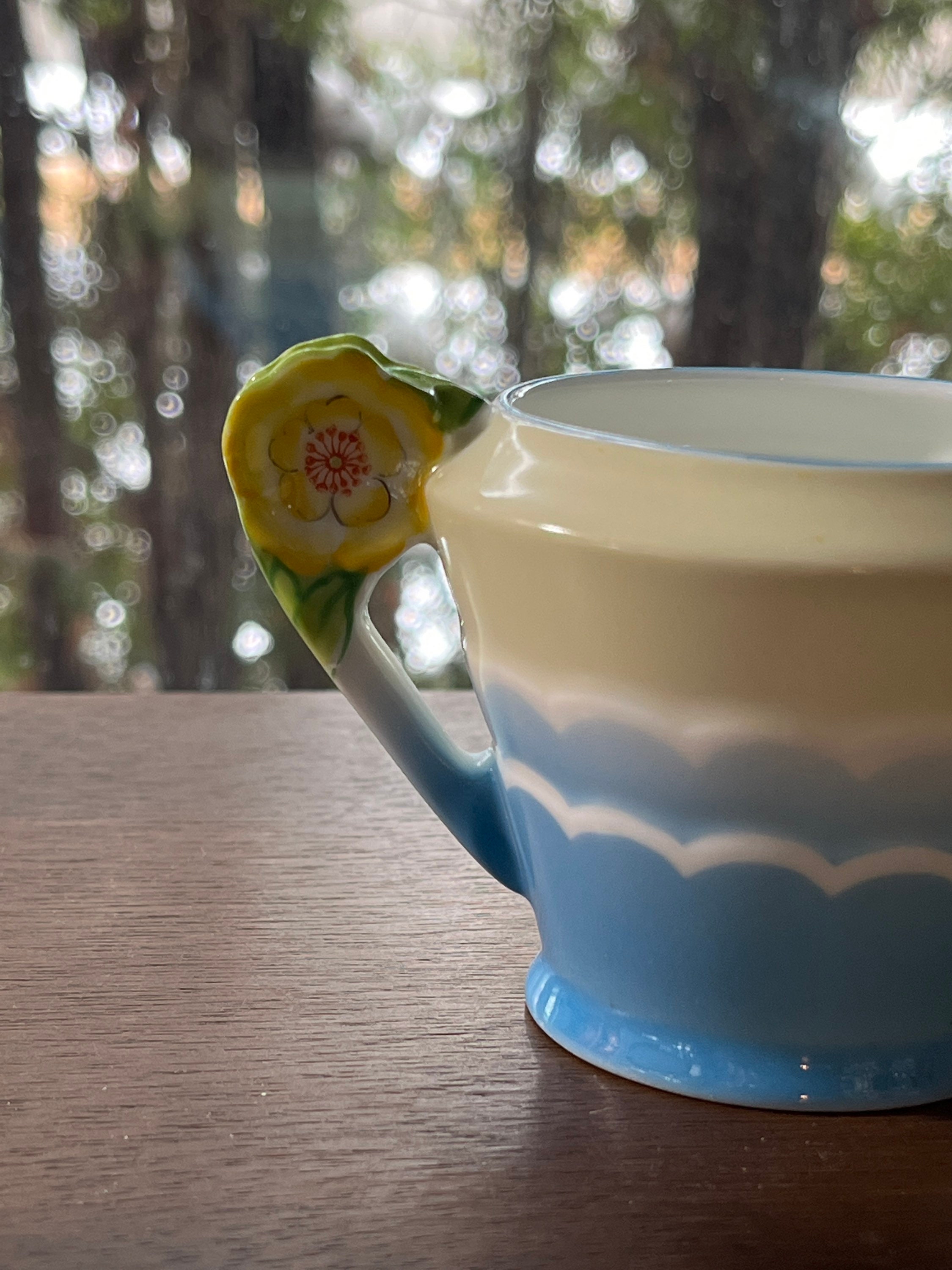 オールドノリタケ 花文把手付ボウル U5952 工芸品
