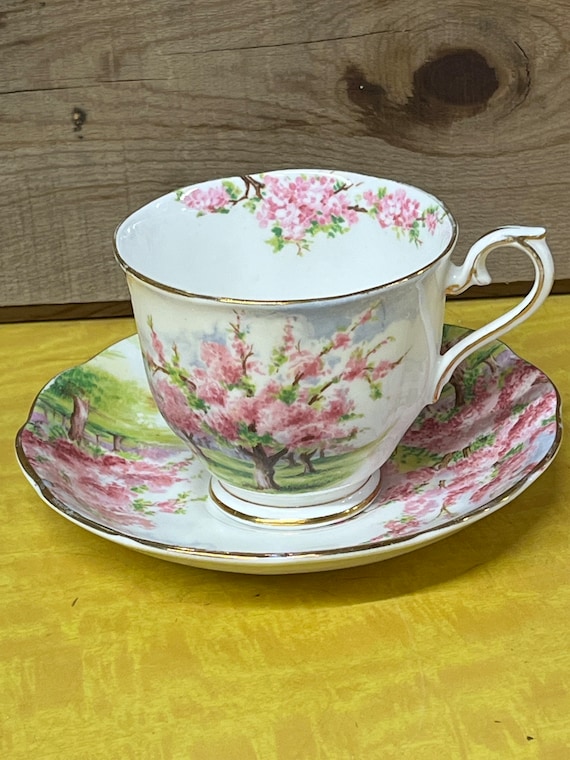 Royal Albert BLOSSOM TIME Bone China Tea Cup and Saucer - Made in