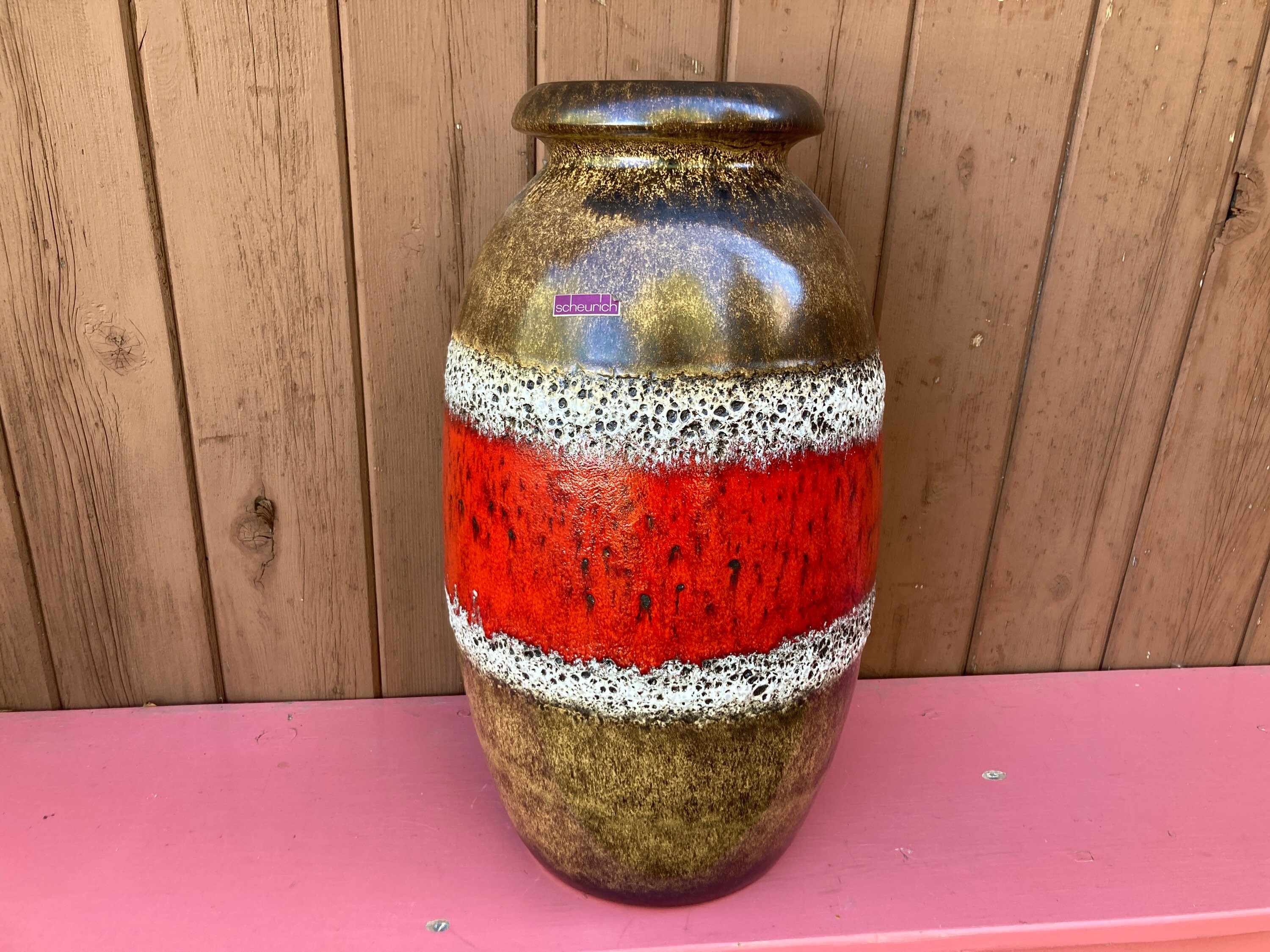【特大】 Fat Lava Scheurich 495-48 Modernity A. Seide Fat Lava Scheurich Hirschdekor XXL Vase