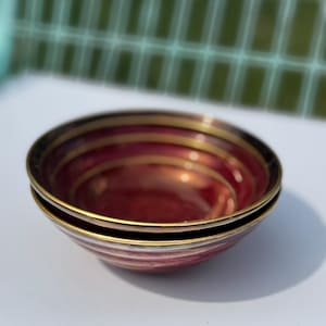 Carlton Ware, Rouge Royale, set van 2, antiek, kom, kommen, Engeland, vintage, art deco, gouden rand, fruitschaal