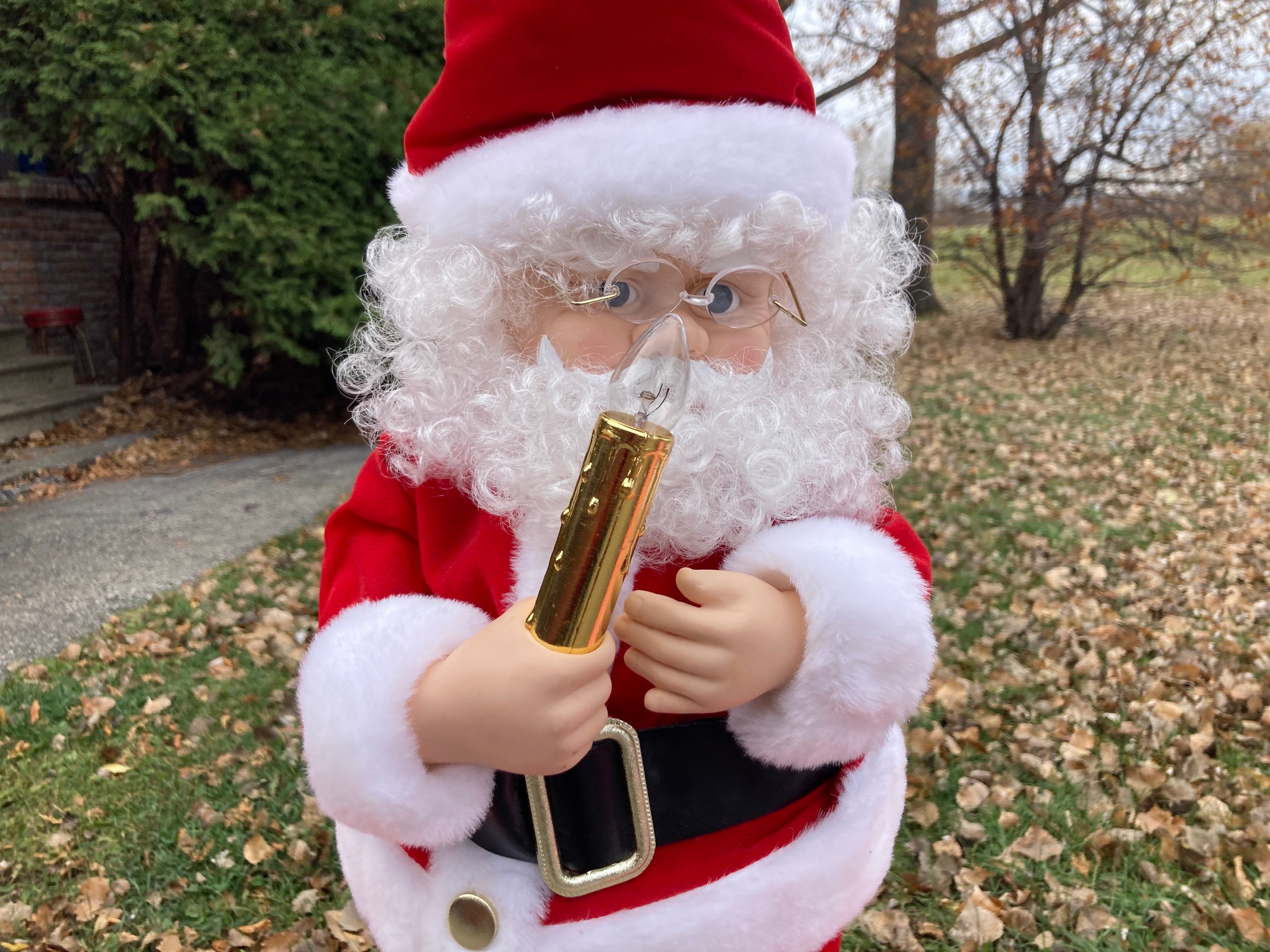 outdoor stuffed santa claus