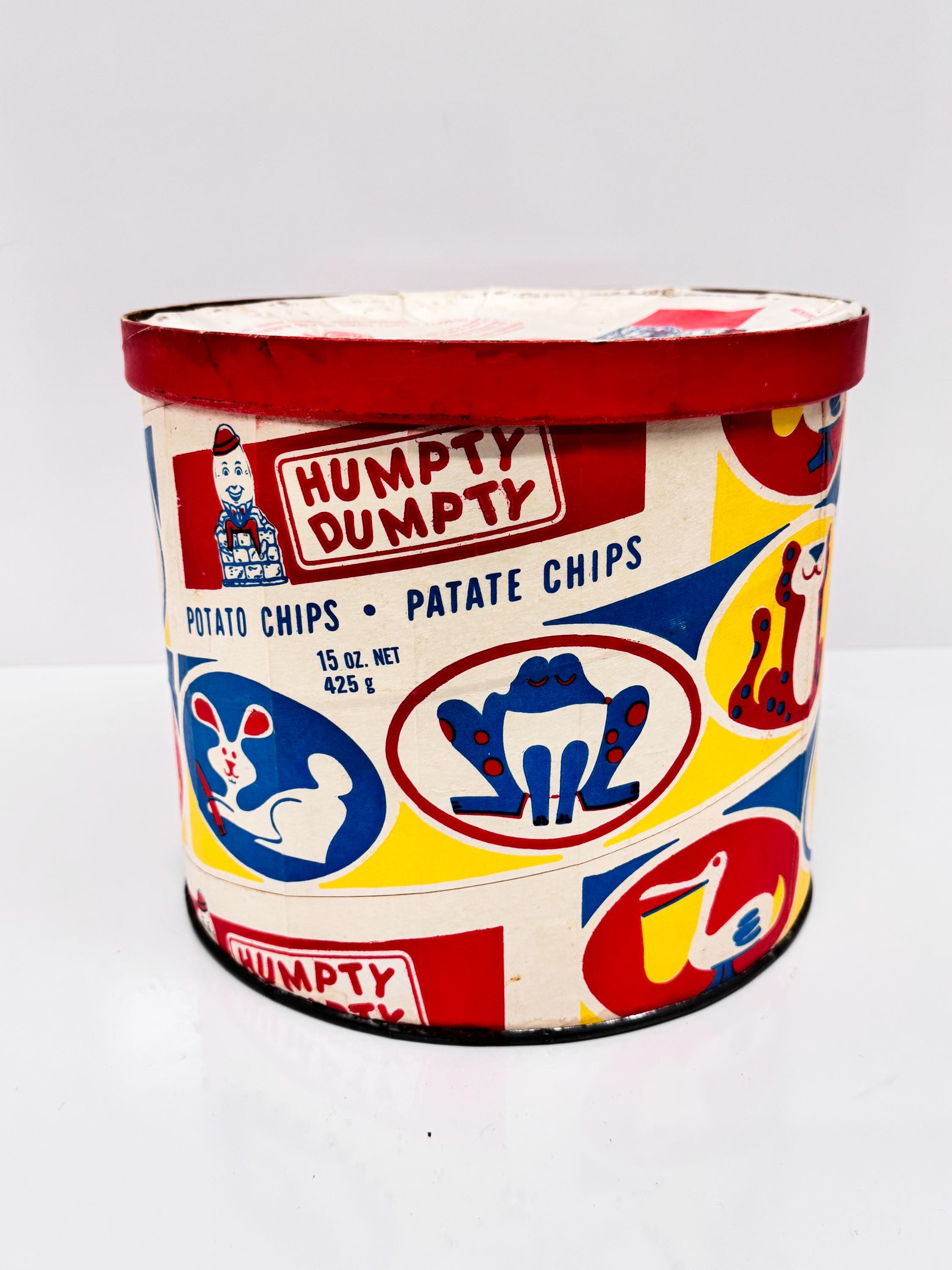 Humpy Storage Humpy Dumpty Potato Chips Vintage Storage Drum Canada Circa 60s/70s ...