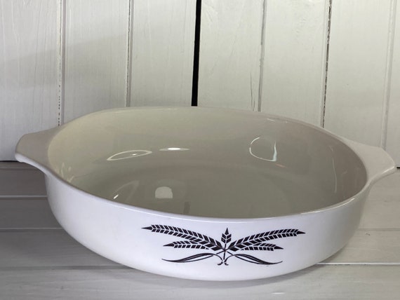 Anchor Hocking Cookware Black Wheat Casserole Dish Round USA Vintage HTF Etsy Canada
