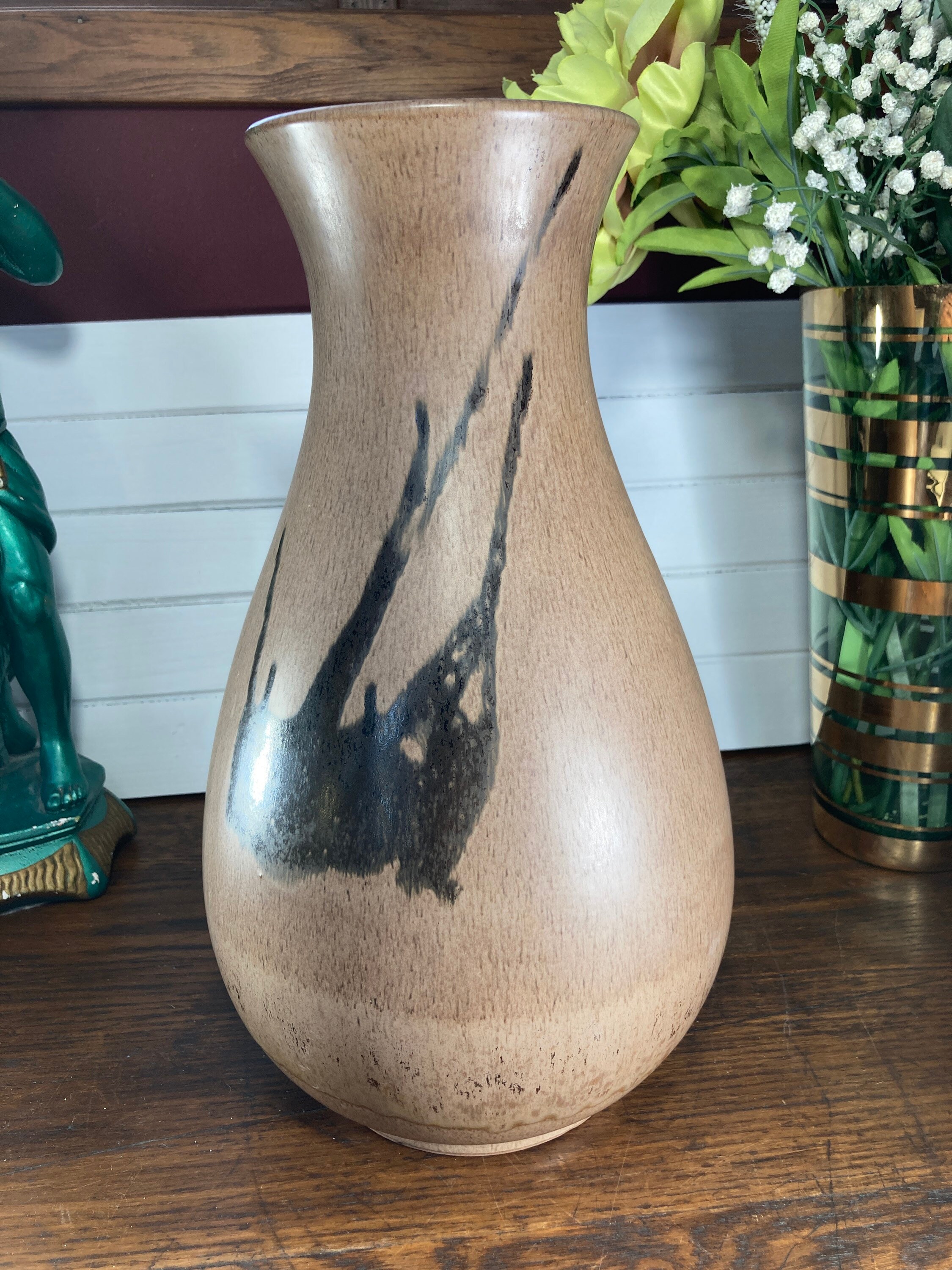 Artisan Potters – PLANTER – Geometric Marble Tall Vase 3″x 6