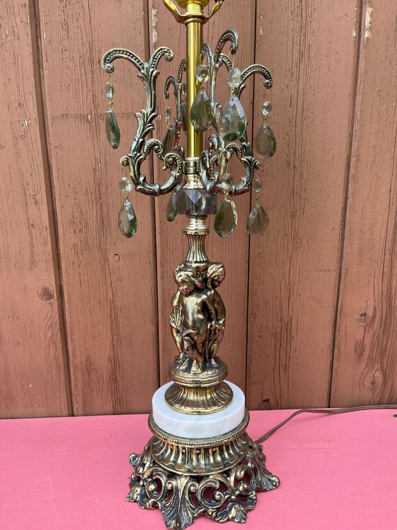 Brass and crystal lamp deals