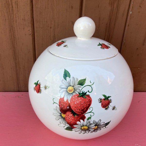 Strawberry Cookie Jar Etsy