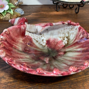 Art Pottery Cerâmica Concha em Forma de Sabão Doce Decoração Prato Itália assinado e numerado Vintage