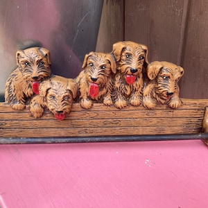 Rack Scottie Dog Towel Rack Scottie Dog Towel Hanger Towel Rod Wall Mount Hanging Vintage Novelty Leash holder