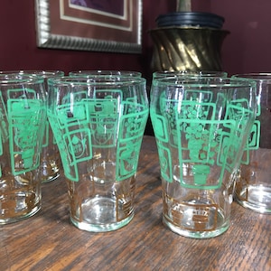 Vintage Dominion Glass Juice Glasses (Set of 7) - Canadian Kitchen Decor
