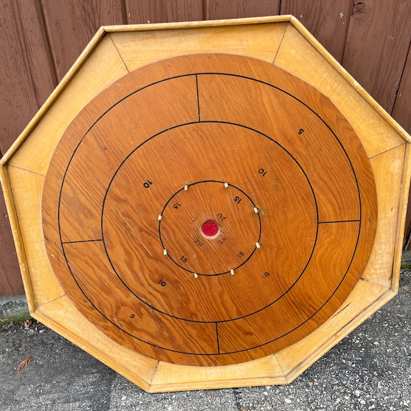 Crokinole Wood Game, Vintage Game, Cottage Cabin Entertainment Bentley Sporting Goods Canada
