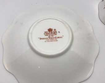 Vintage Coalport Indian Tree Coral Bone China Cup and Saucer Set