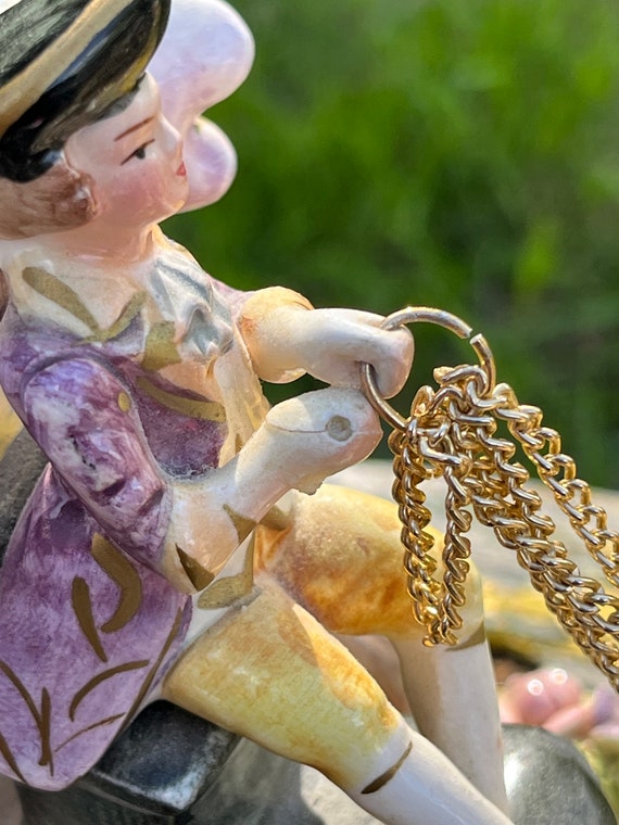 Vintage Capodimonte Porcelain Horse Drawn Carriage Figurine: Made