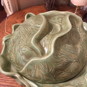 Vintage Holland Mold Cabbage Lettuce Serving Set, Novelty Cabbage Soup Tureen Holland Mold Set, Kitchen