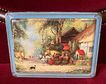 Tin Box Waller and Hartley Milady Toffee Country Life in England Blue Advertisement Vintage
