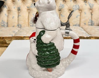 Vintage Coca Cola Lidded Stein: Santa & Polar Bears, Brazil - Etsy