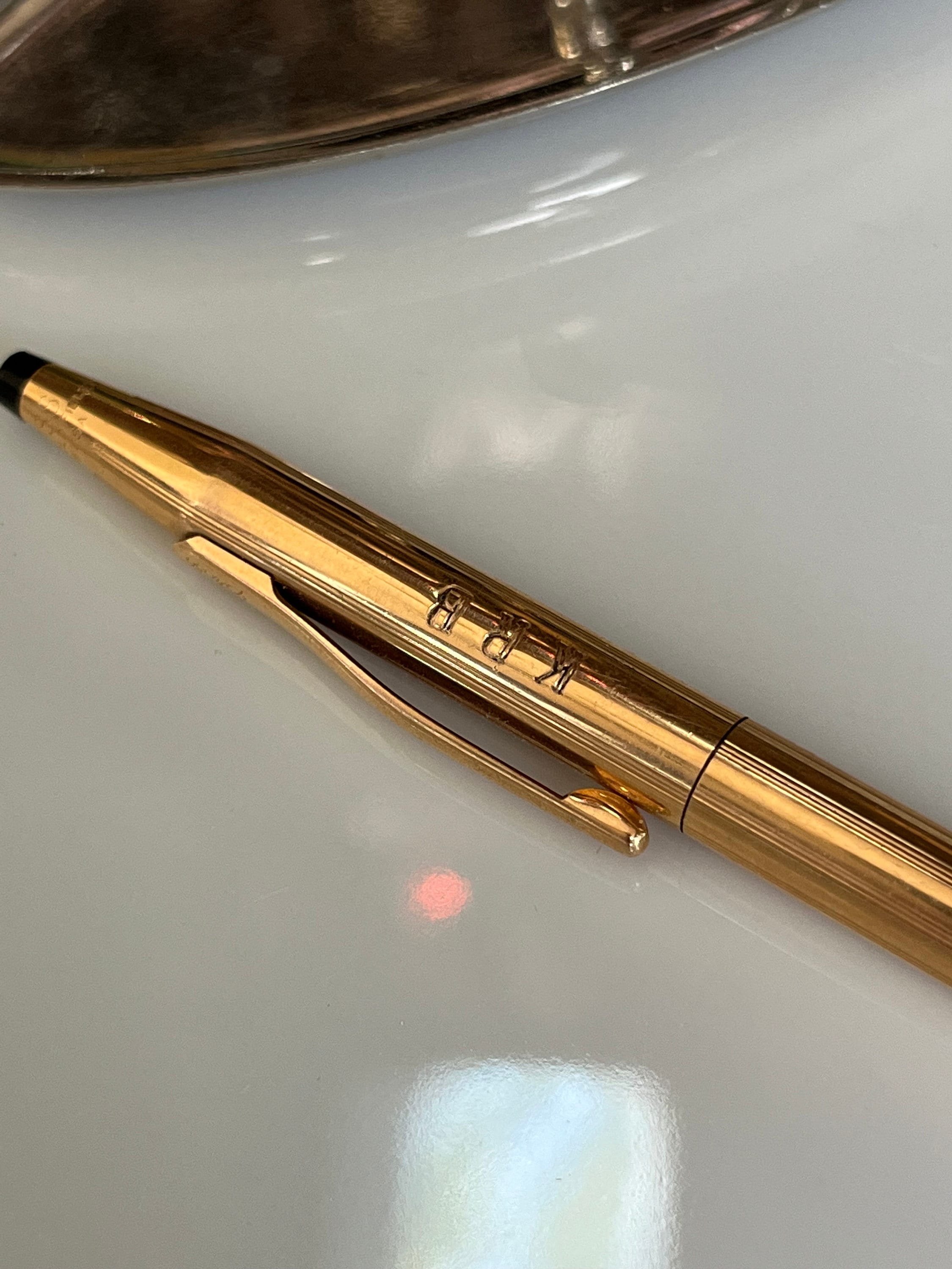 Parker Classic Gold Plated Ball Pen by Parker Blue Ink 