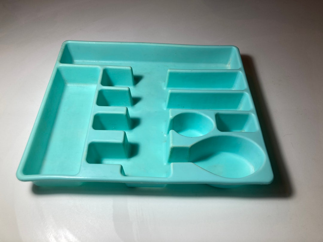 Cutlery Rack Spoon Drawer Hard Plastic Vintage Storage Utensil Sorter ...