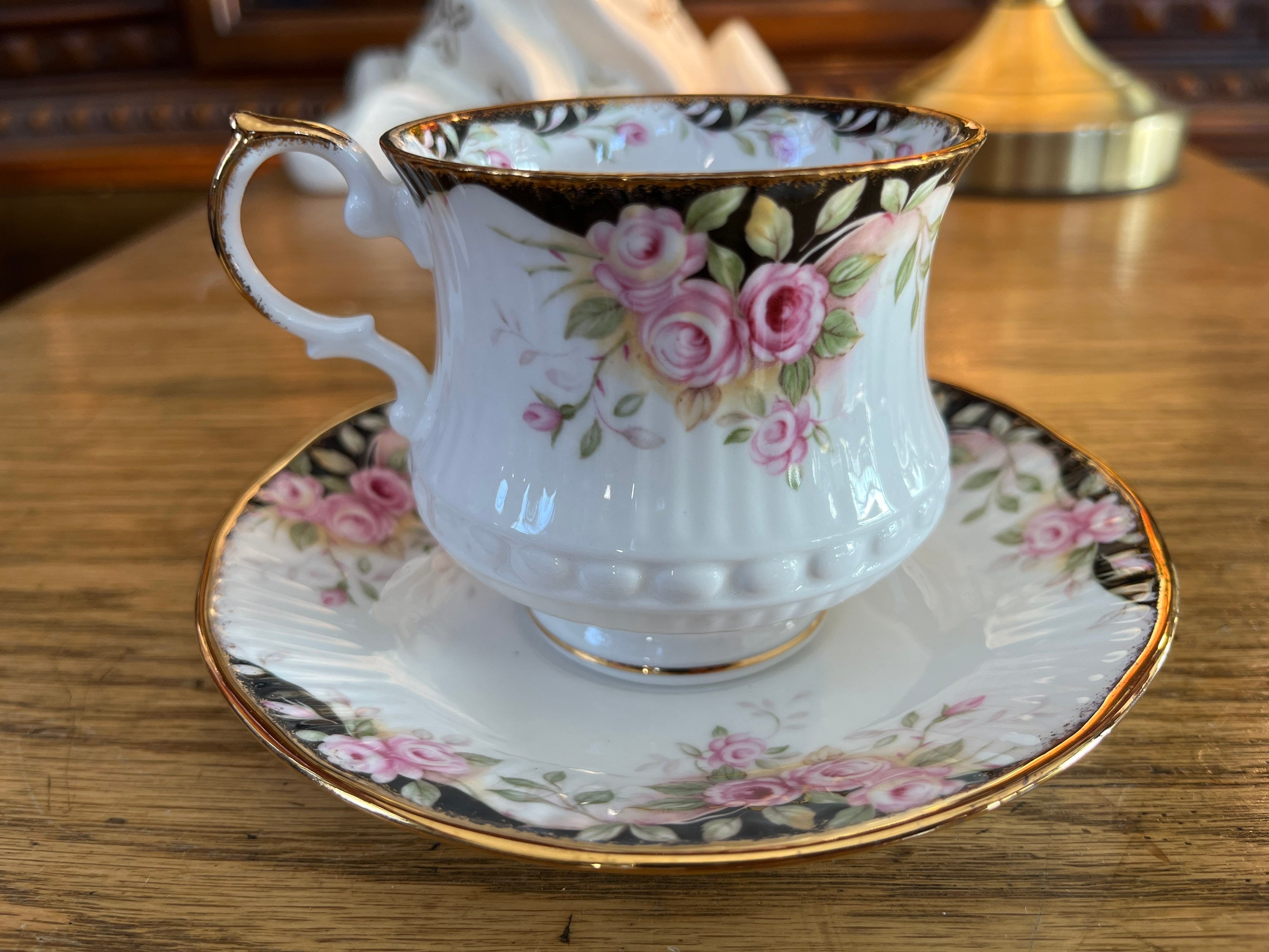 Vintage Crownford Staffordshire Bone China Tea Cup Saucer