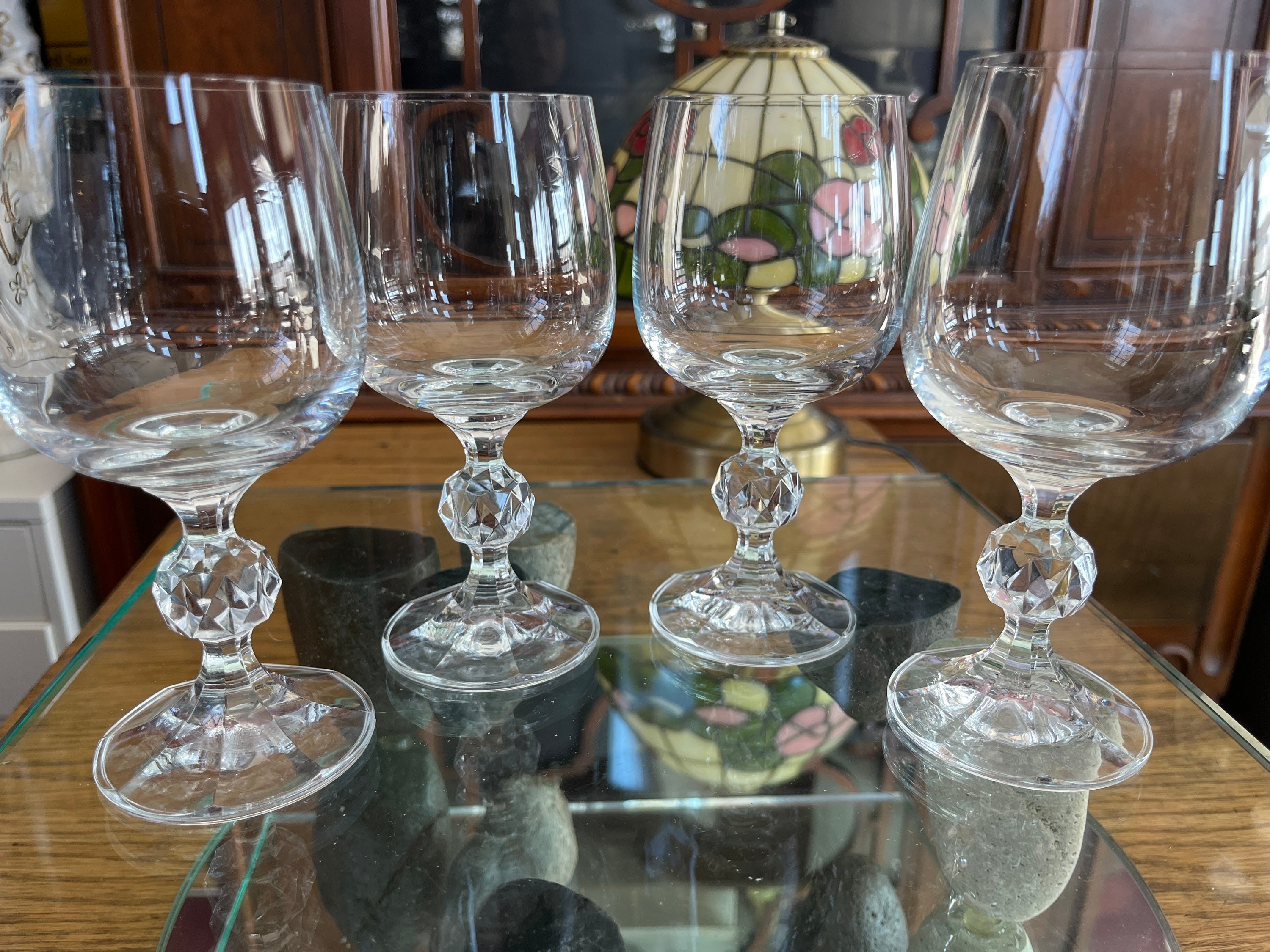 Glasses Wine Barware Crystal Glass, Claudia Ball in Stem Poland