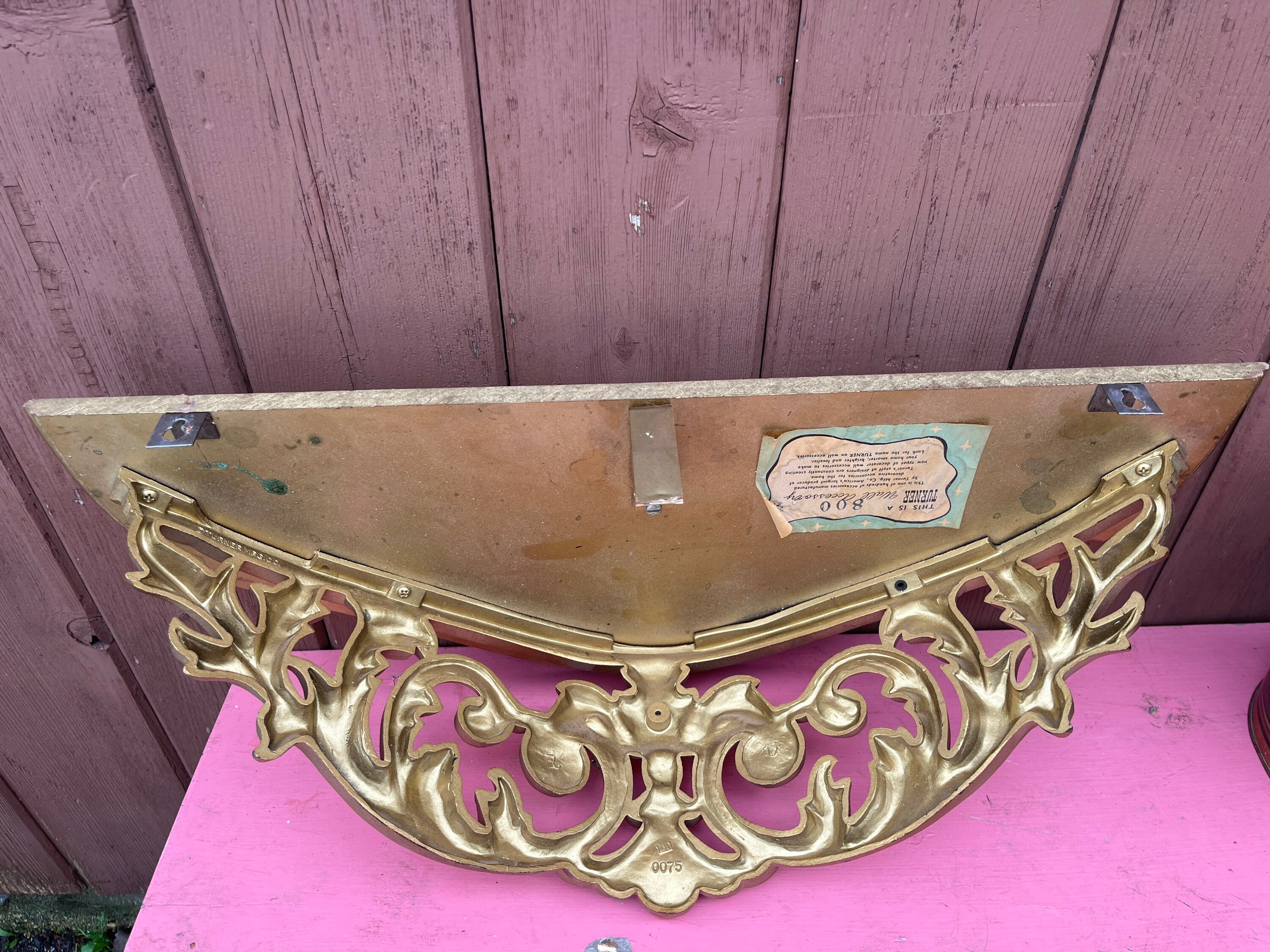 Wall Shelf Turner Wall Accessory Gold Hollywood Regency Etsy