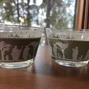 Jeanette Glass, set of 2 dip bowls, Hellenic, Greek, Roman, Greco, Wedgewood, Jasperware, Vintage, MCM