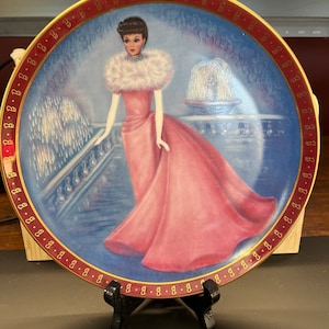 Vintage Barbie Decorative Plate: 1960 Enchanted Evening, Danbury Mint 1990