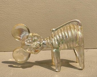 Vintage Lucite Maus Figur: Irisierender MCM Neuheit Knick Knack