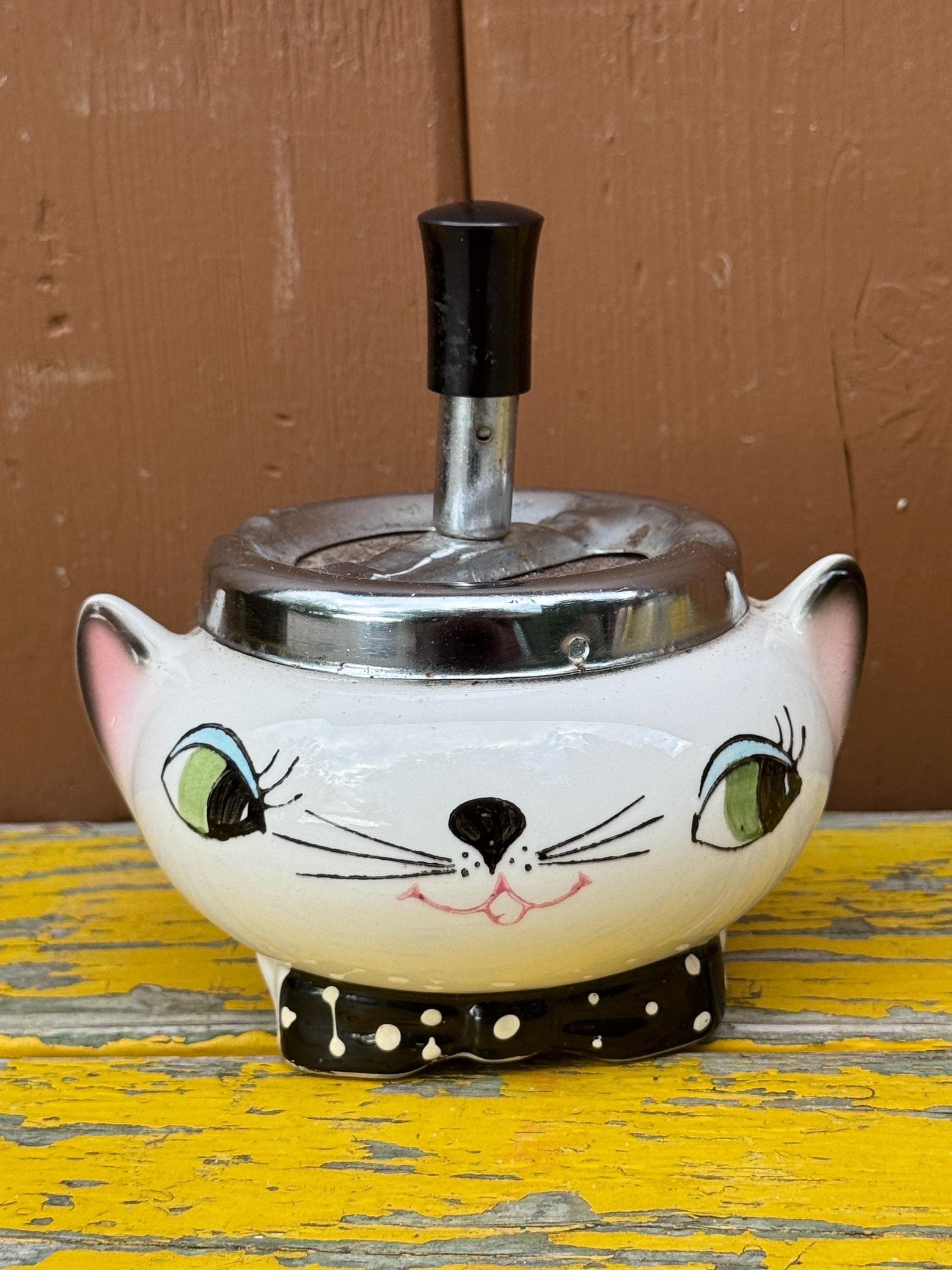 Holt Howard Ceramic Cat Ashtray: Vintage MCM Novelty Collectible