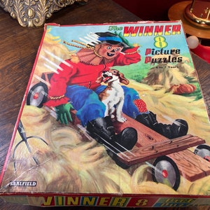 Vintage Saalfield Jigsaw Puzzles: The Winner 8, Collectible Kids Puzzles