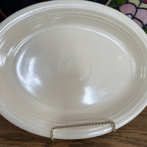 Old Fiesta Ware Platter Tray Vintage Antique Ivory Pale Yellow Homer Laughlin Pottery