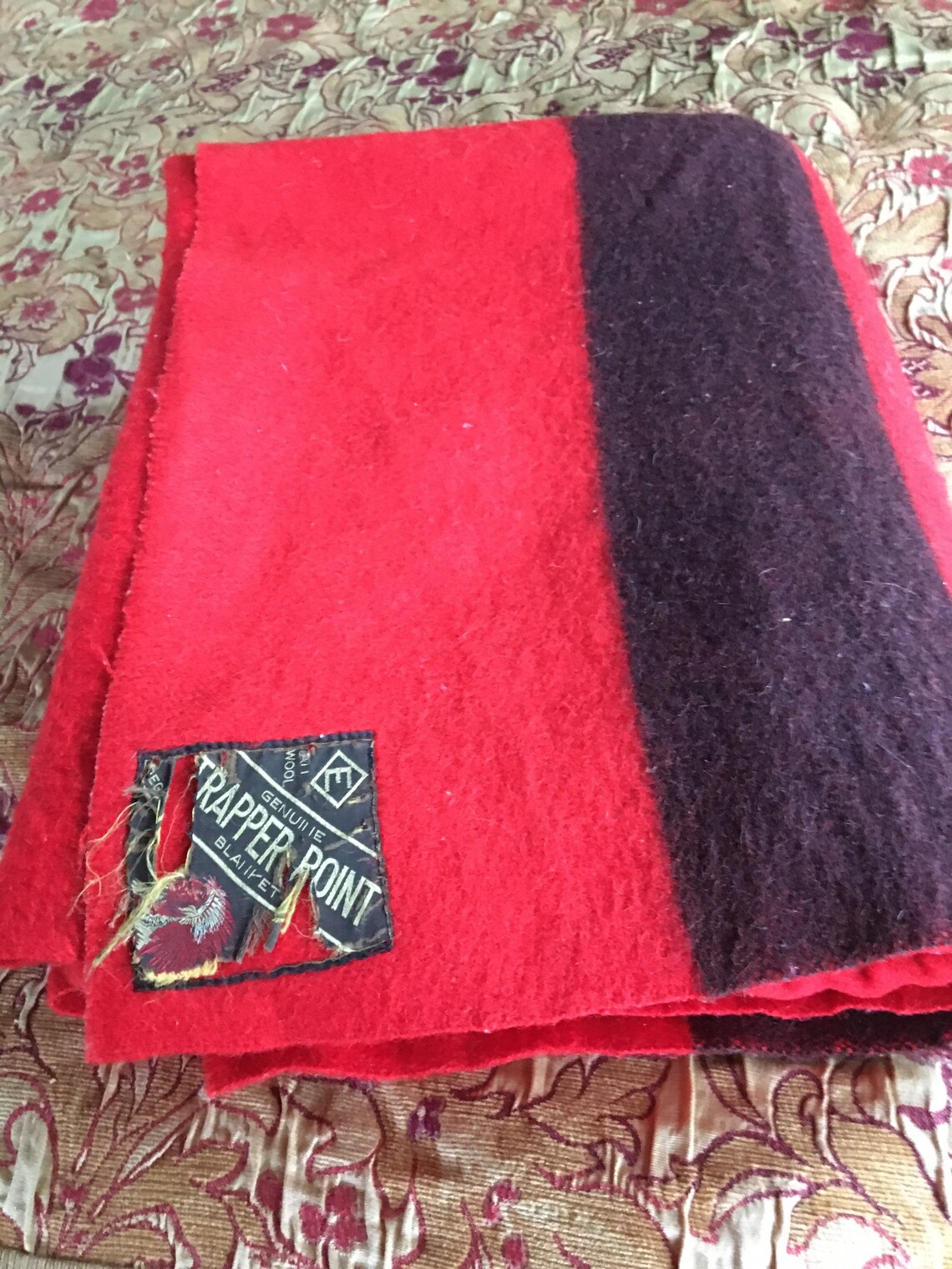 Wool Blanket Trapper Point Blanket All Wool Blanket Made in Etsy