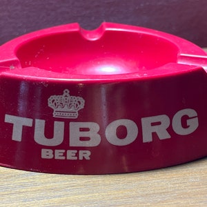 Tuborg-bierasbak, vintage reclame-asbak promotioneel, vintage verzamelobject, tabak, sigaret, Italië