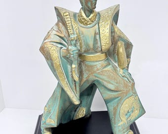 Austin Productions 1981 鋳造 能楽師 翁像 ブロンズ調 Austin