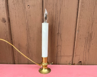 Brass Candlestick, Lamp, Gold, Table Lamp, Accent, Candlestick Lamp, Vintage, Bulb Included, Mantle Decor