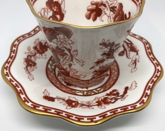 Vintage Coalport Indian Tree Coral Bone China Cup and Saucer Set