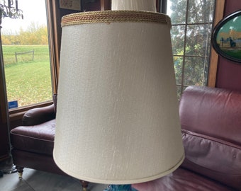 Lampshade, Lamp shade, Hollywood Regency, MCM, Boho, Drum Shade, Tapered Shade Vintage Copper coloured trim.