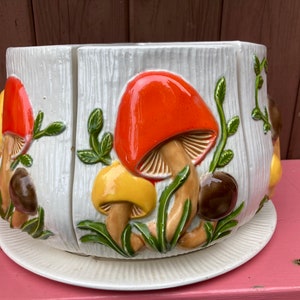 ARNEL’S Mushroom Keksdose Kanister Set Utensilienhalter Vintage MCM Küche Dekor Keramik