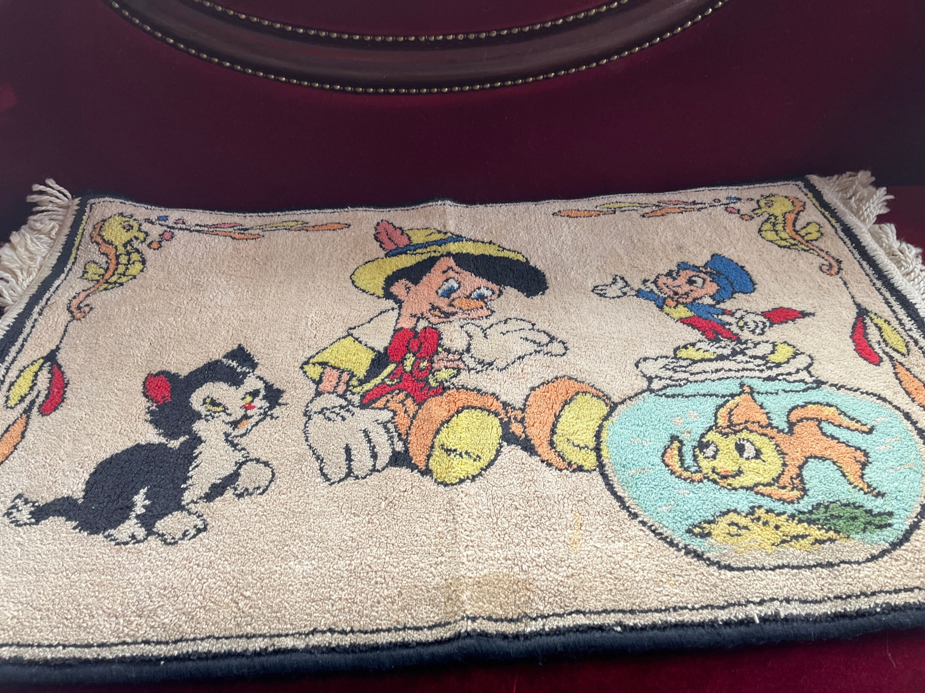 Rug Fringed Throw Rug Disney Belgium Pile Vintage Children Kids 