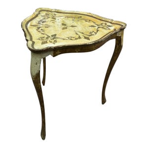 Table, Italy,  Florentine, Gilded Side, End Table, Tripod, Vintage handpainted rococo baroque Furniture Corener Table