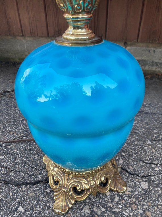 Murano glass & brass table lamp – Turquoise's Treasures