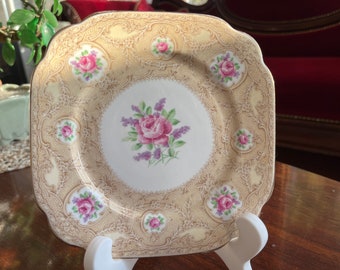 Vintage Royal Albert Devonshire Lace Plate: Bone China Floral Side Plate