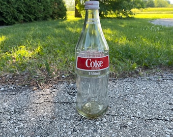 Coca-Cola glazen colafles 1,5 liter Canada vintage verzamelitem frisdrank jaren 70