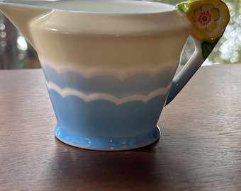 オールドノリタケ ジャグ クリーマー 水差し フラワーハンドル 1930年代 ノリタケ クリーマー、日本、フラワーハンドル、ヴィンテージ