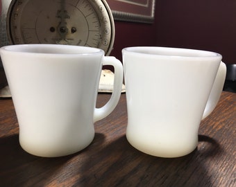 ヴィンテージ ファイヤーキング ミルクガラス コーヒーマグ - レストランウェアセット