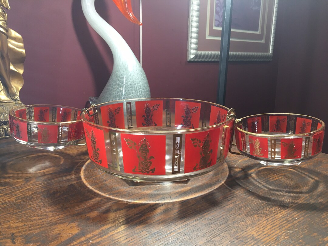 Federal Glass, Chip Dip Set, Mad Men Style, MCM, Thai Lakorn, Siam