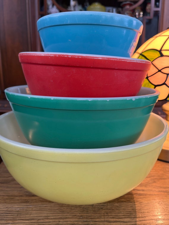 Vintage Pyrex Primary Color Mixing Bowl Set - USA Ovenware - Etsy