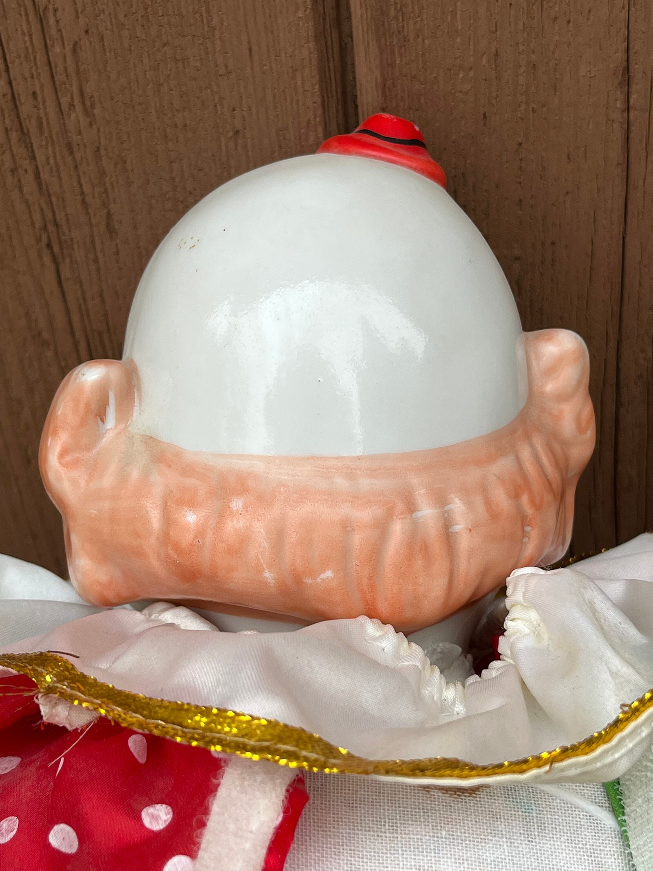 Bambola Clown In Ceramica Con Arti Snodabili E Costume In Tessuto – Statuetta Decorativa Collezionabile