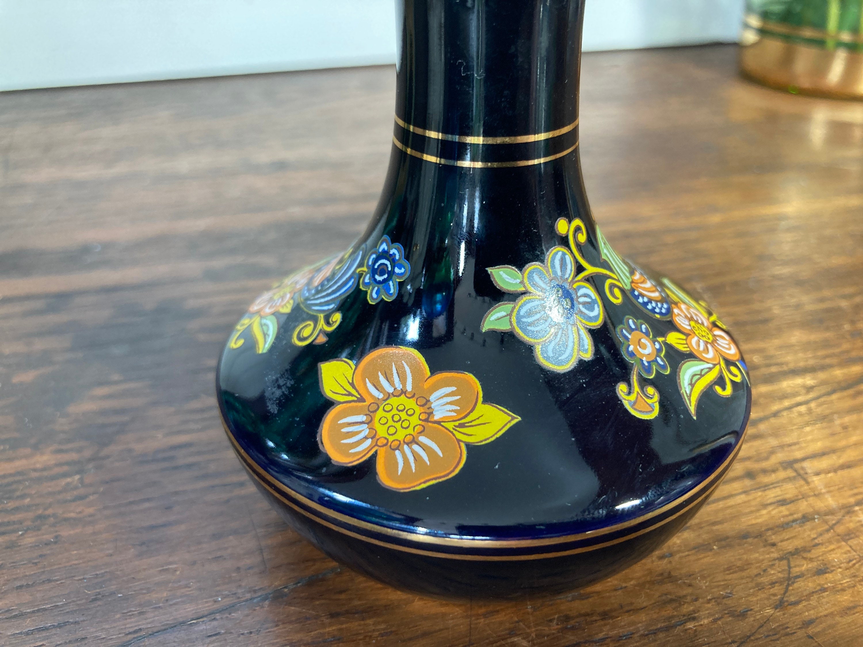 花瓶 ギリシャ ヴィンテージ シングルステム花瓶 24K ゴールドメッキ