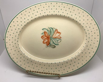 SUSIE Cooper Crown Works Pottery Green ‘Cactus ’ Platter C1936 Antique Art Deco Wall Plates Decirative Plates Pattern 1282