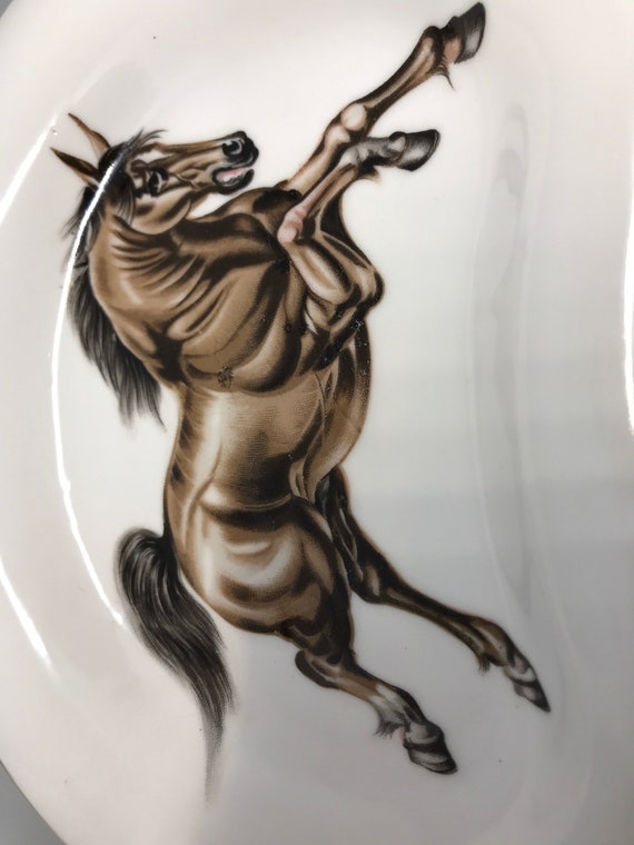 ヴィンテージの陶器製馬の灰皿：ミッドセンチュリーの乗馬装飾 - Etsy 日本